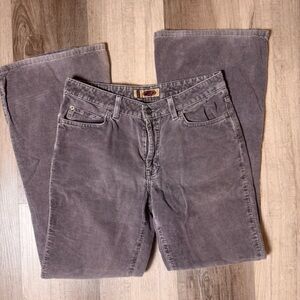 Y2K BONGO Low Rise Corduroy Flare 100% Cotton Gray Pants Size 7